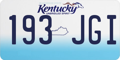 KY license plate 193JGI