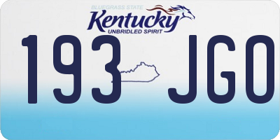 KY license plate 193JGO