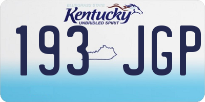 KY license plate 193JGP