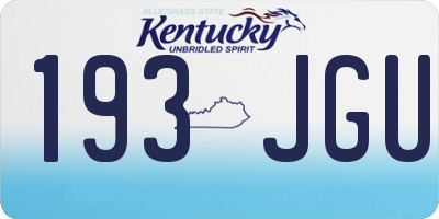KY license plate 193JGU