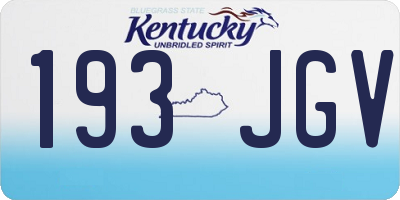 KY license plate 193JGV