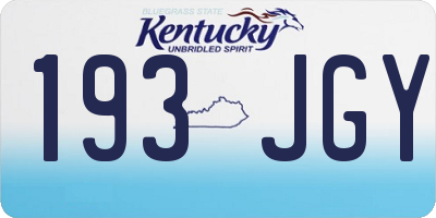 KY license plate 193JGY