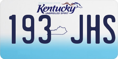 KY license plate 193JHS