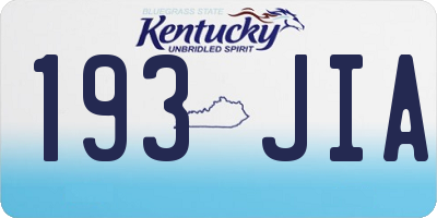 KY license plate 193JIA