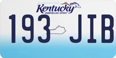 KY license plate 193JIB
