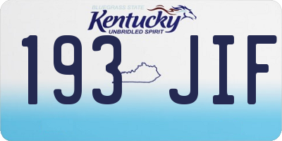 KY license plate 193JIF