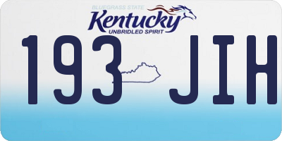 KY license plate 193JIH
