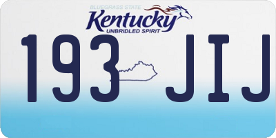 KY license plate 193JIJ