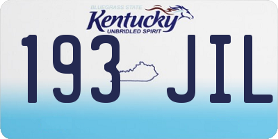 KY license plate 193JIL