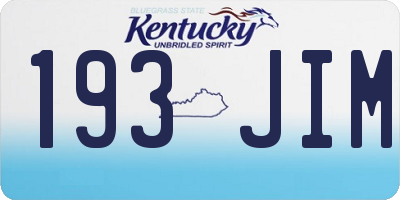 KY license plate 193JIM