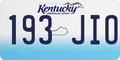 KY license plate 193JIO