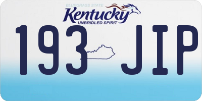 KY license plate 193JIP