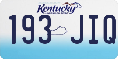 KY license plate 193JIQ