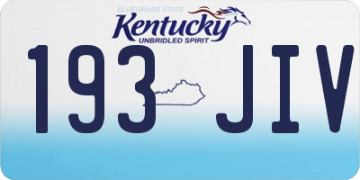 KY license plate 193JIV