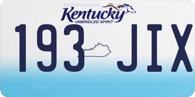 KY license plate 193JIX