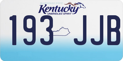 KY license plate 193JJB