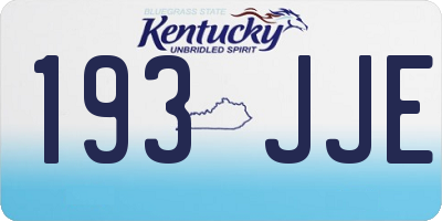 KY license plate 193JJE