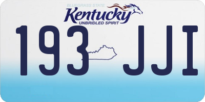 KY license plate 193JJI