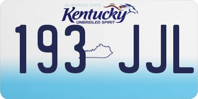 KY license plate 193JJL