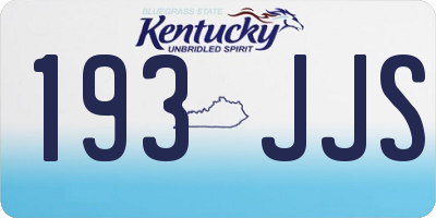 KY license plate 193JJS