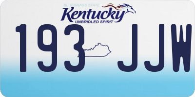 KY license plate 193JJW