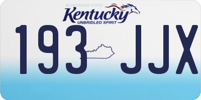 KY license plate 193JJX