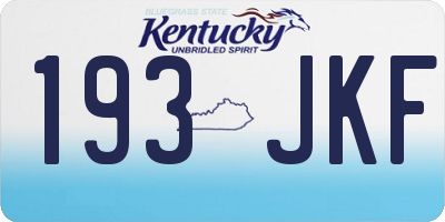 KY license plate 193JKF