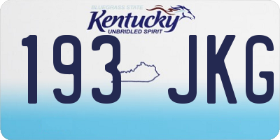 KY license plate 193JKG
