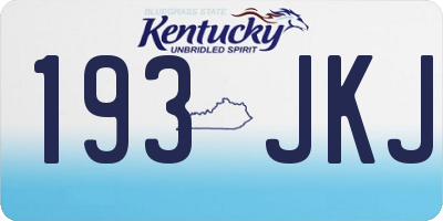 KY license plate 193JKJ