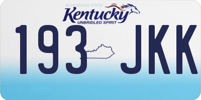 KY license plate 193JKK