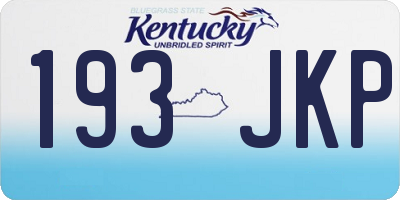 KY license plate 193JKP