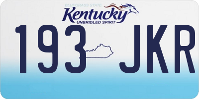 KY license plate 193JKR