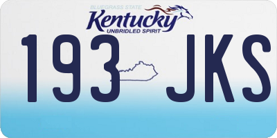 KY license plate 193JKS