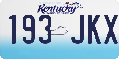 KY license plate 193JKX