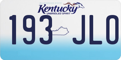 KY license plate 193JLO