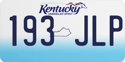 KY license plate 193JLP