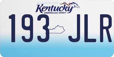 KY license plate 193JLR