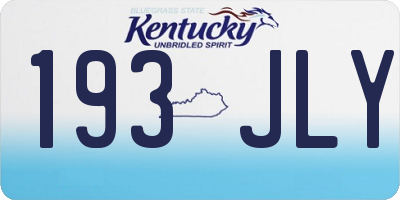 KY license plate 193JLY