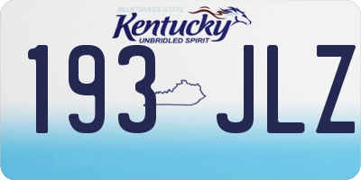KY license plate 193JLZ