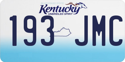 KY license plate 193JMC