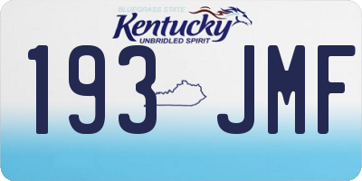 KY license plate 193JMF