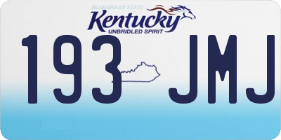 KY license plate 193JMJ
