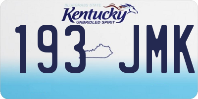 KY license plate 193JMK