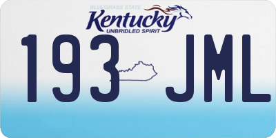 KY license plate 193JML