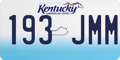 KY license plate 193JMM