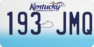KY license plate 193JMQ