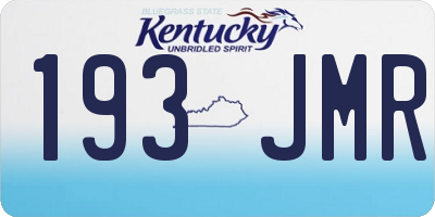 KY license plate 193JMR