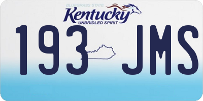 KY license plate 193JMS