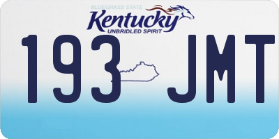 KY license plate 193JMT