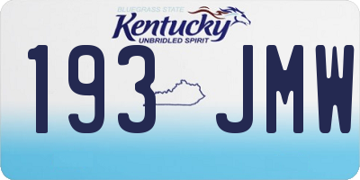 KY license plate 193JMW